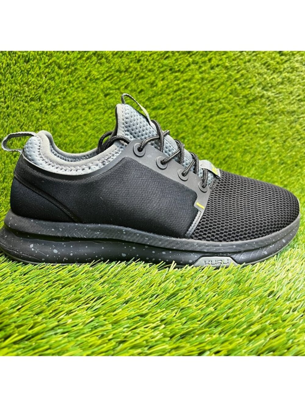 Kuru Atom Mens Size 9E Jet Black Gray Athletic Running Walking Shoes Sneakers
